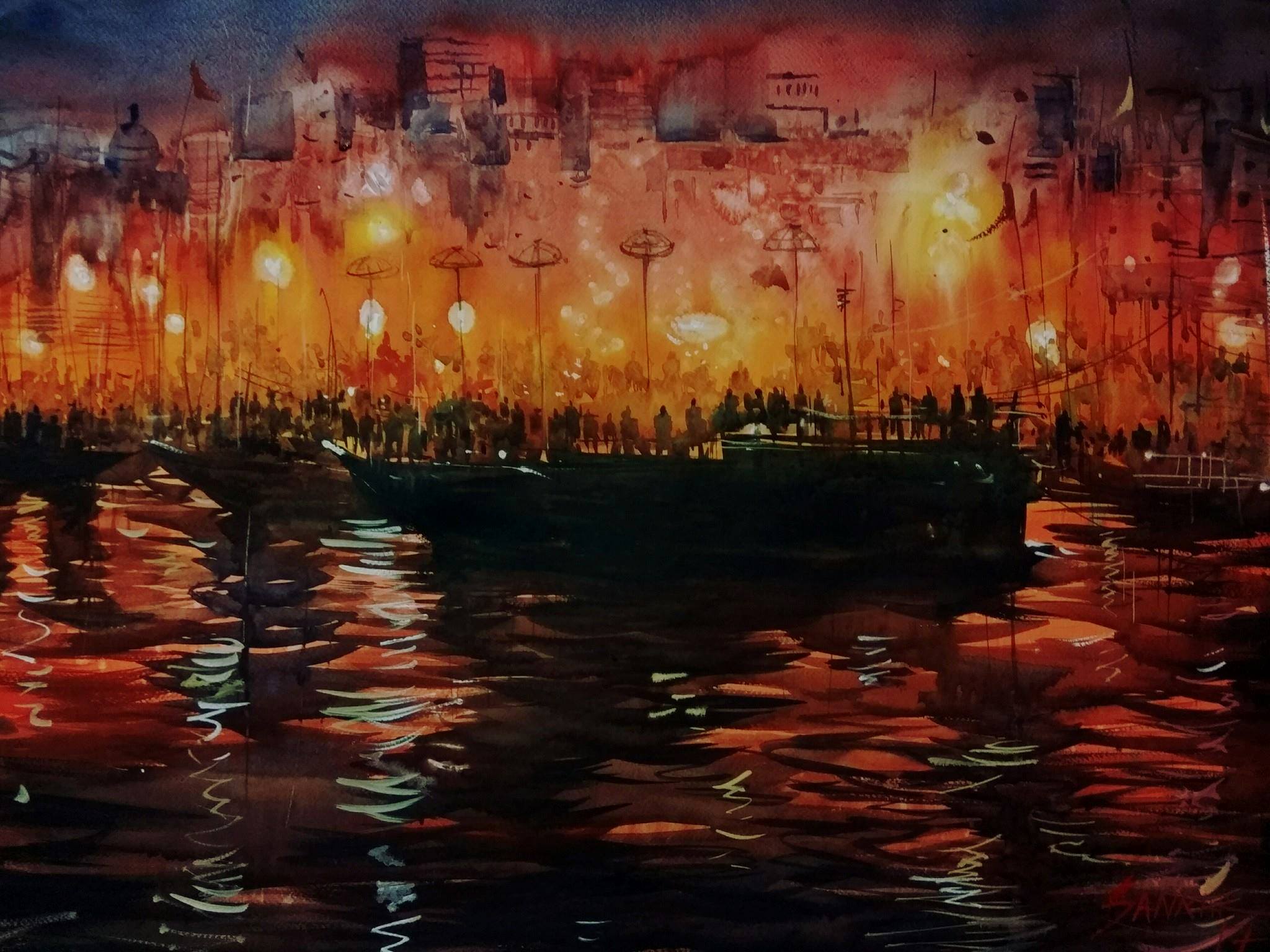 Sankar Thakur India Varanasi 7 pm 24x30"