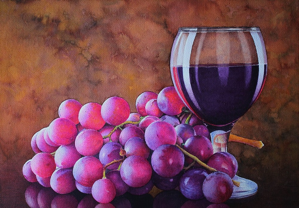Julio Casanova Bolivia Vino Tinto 52x38 cm