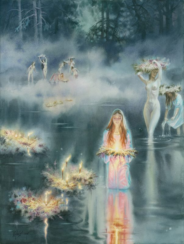 Pavel Pugachev Russia Divination in the Moonlight 76x56 cm