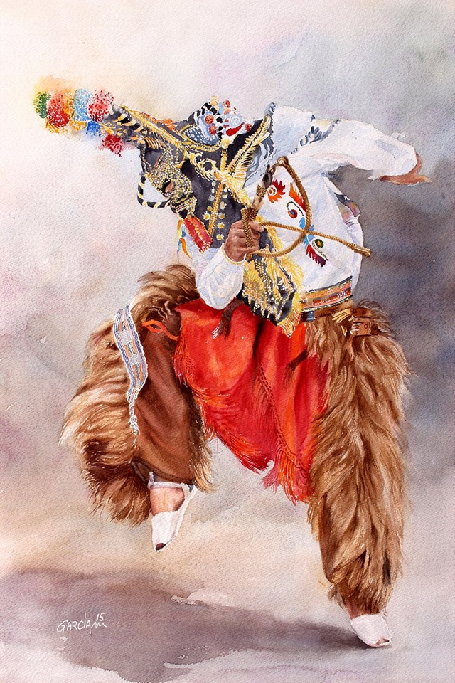 Manuel Garcia Ecuador Danzante del Sol 76x56 cm