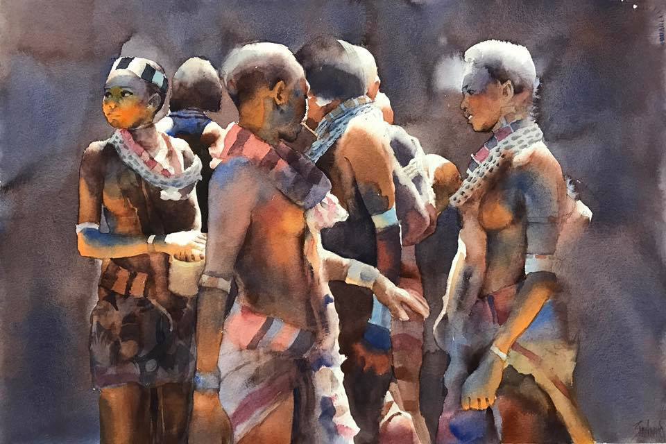 Boonkwang Noncharoen Thailand The celebration 38x56 cm