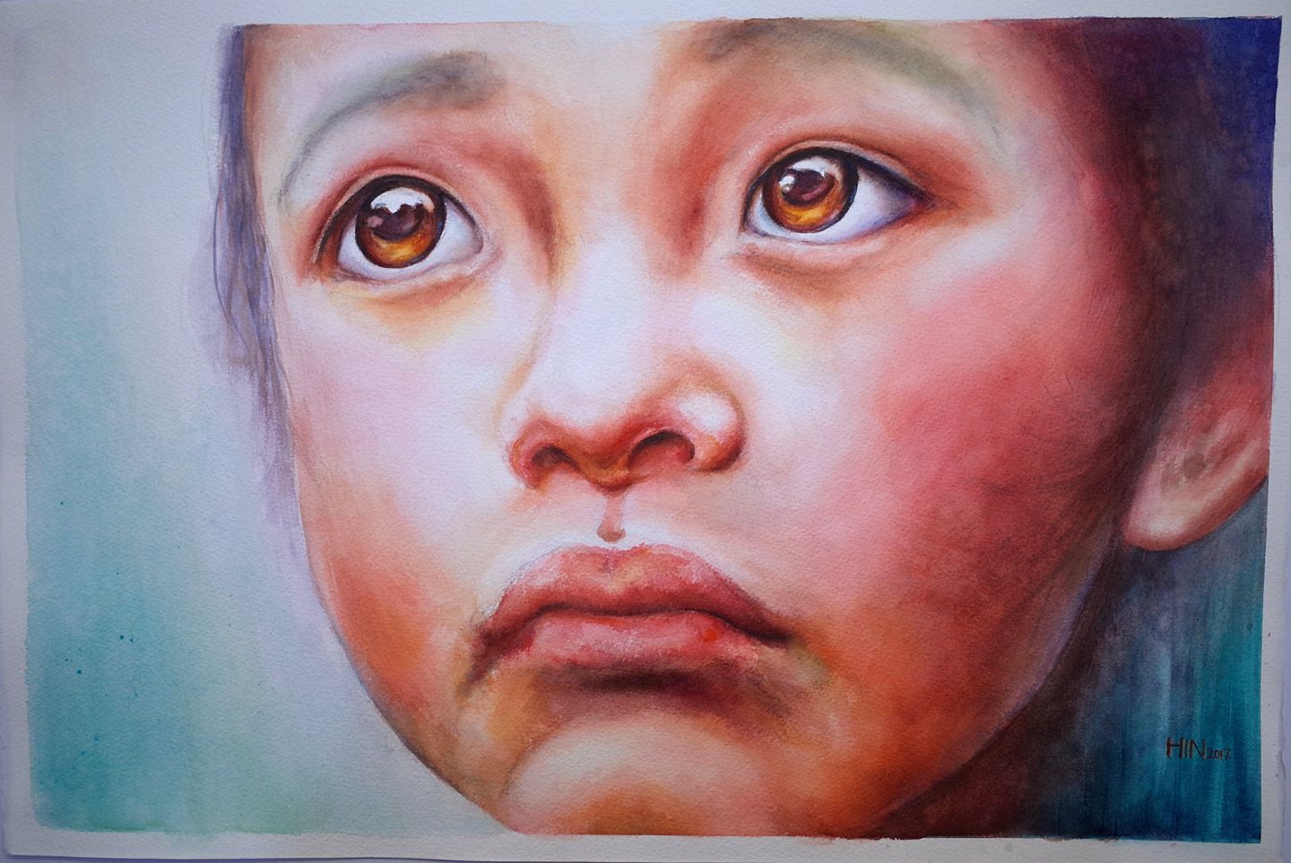 Chan Chi Hin Hong Kong Hesitation Girl 56x38 cm