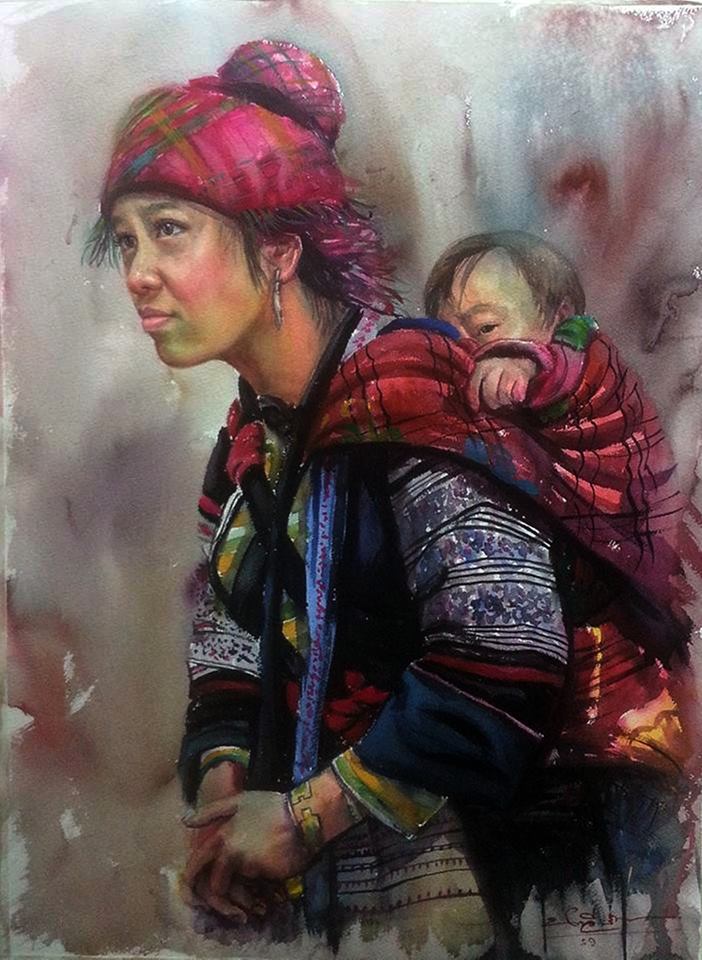 Navee Ruangrabiab Thailand Adoration 56x76 cm