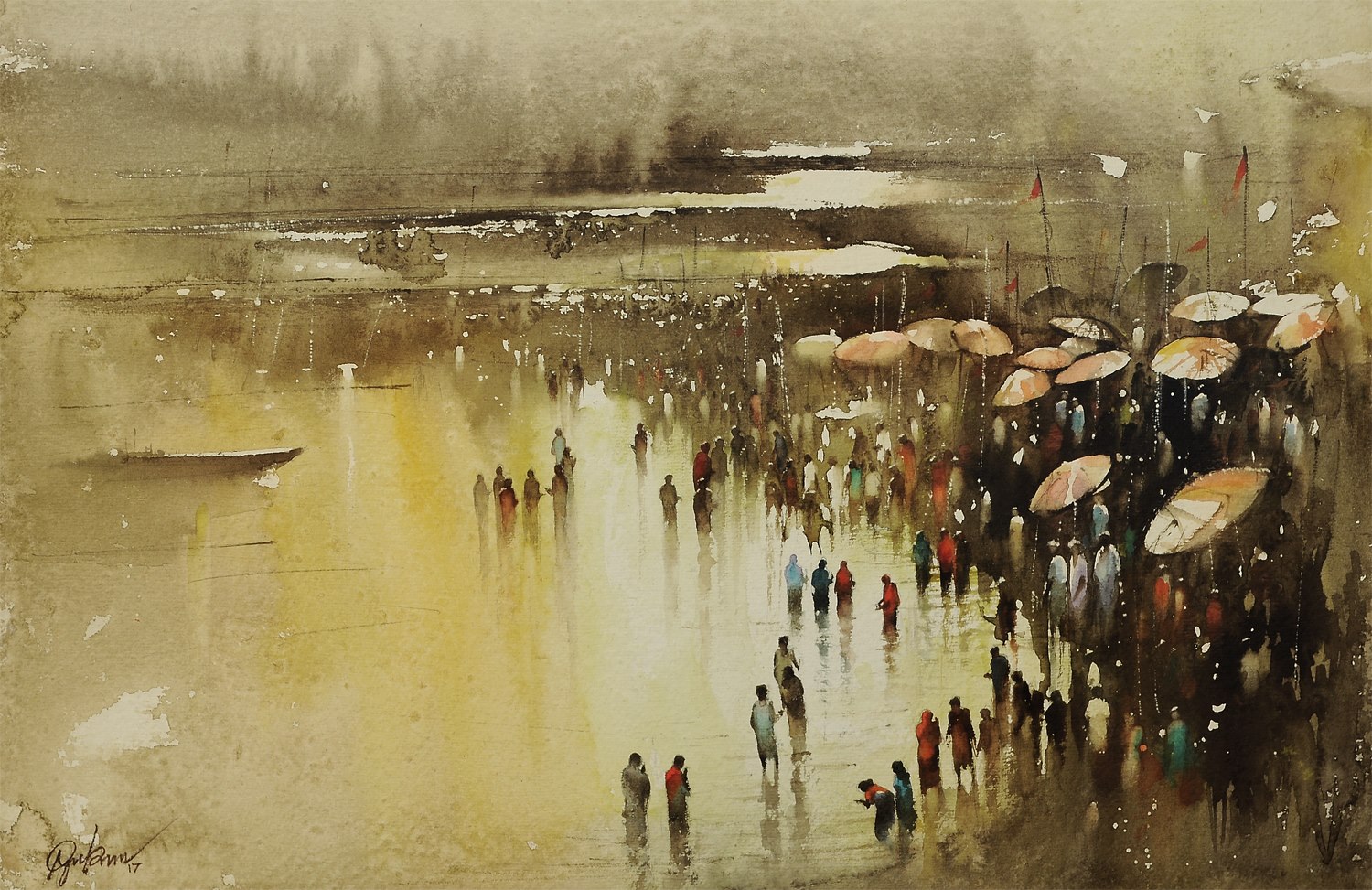 Nadeesh Prabou India Celebrating the River 14x22"