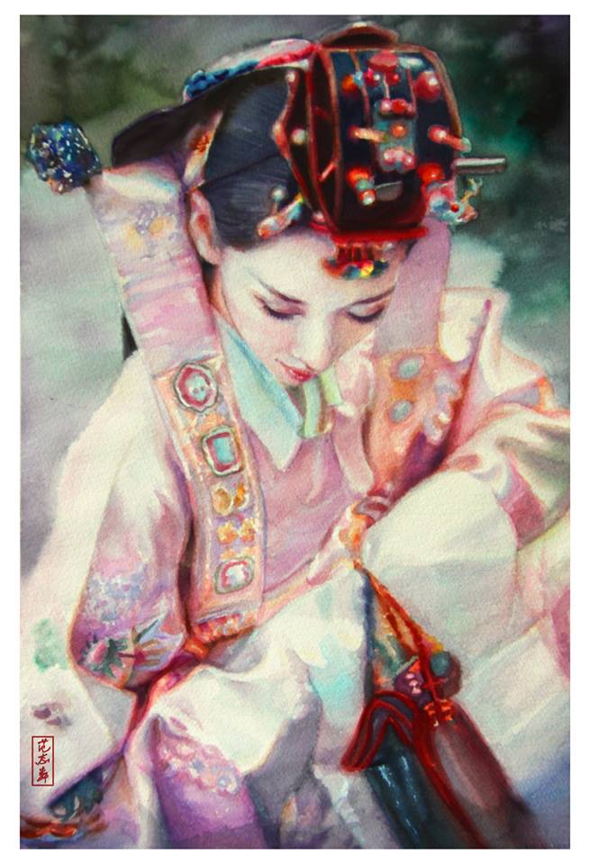 Pornchai Sinonpat Thailand Pink Elegant 37x56 cm