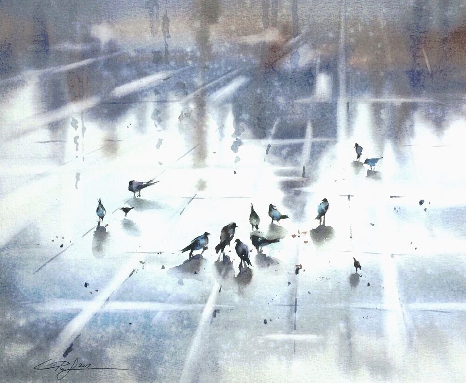 Olga Kharchenko Russia Rainy Morning 30x35 cm