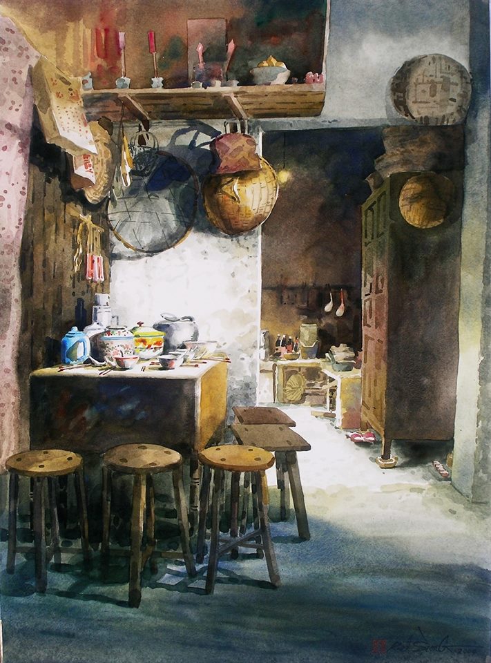 Choh Kiat Siong Malaysia Happy Family 56x76 cm