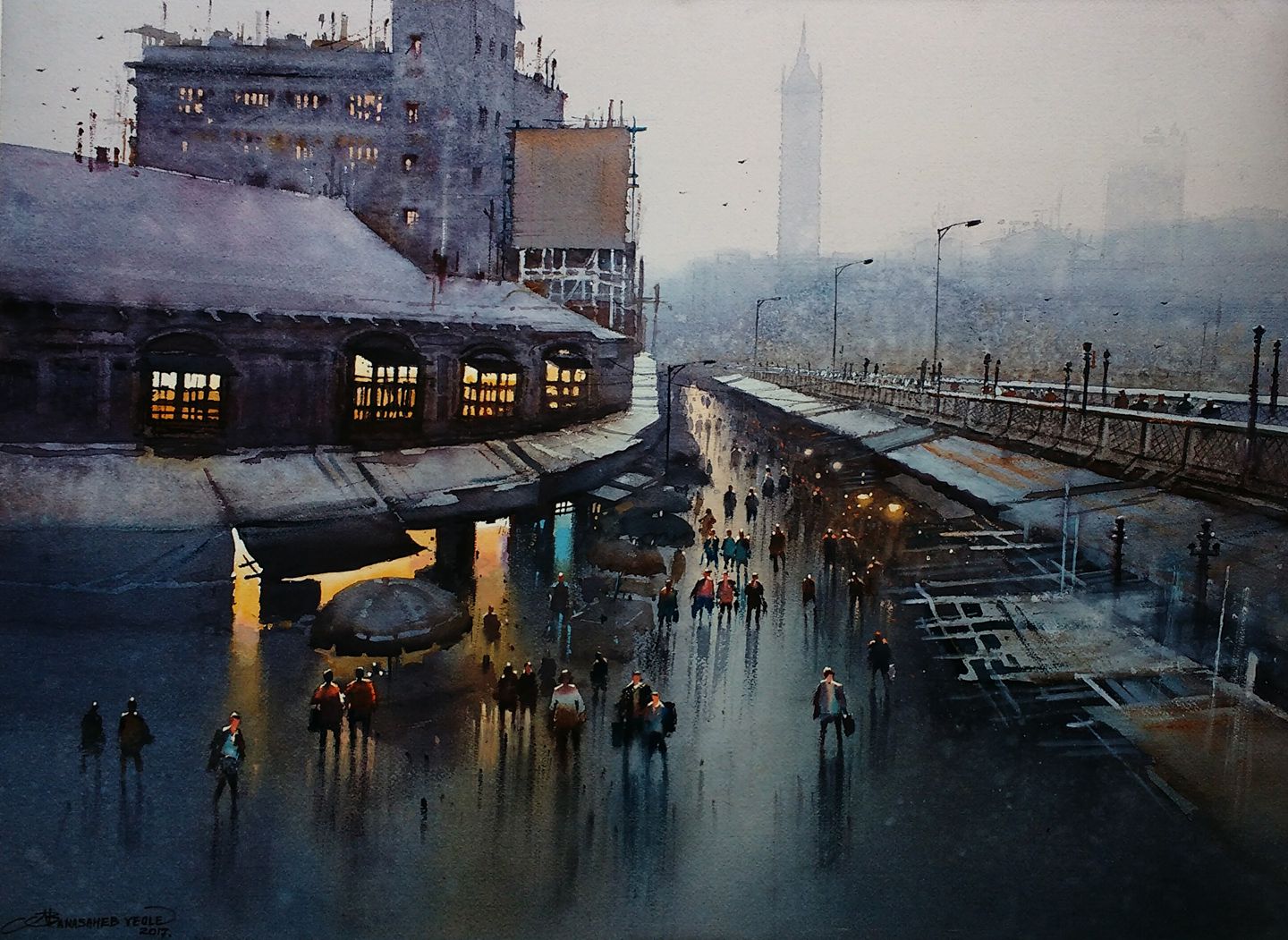 Honourable Mention: Nanasaheb B Yeole India Rainy Evening of Mumbai 76x56 cm