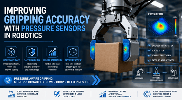Pressure sensors can help improve robotic gripping accuracy - illustration