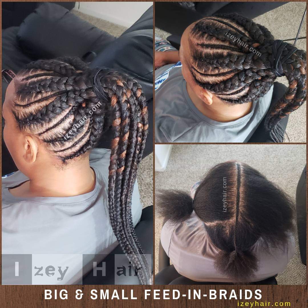 photo Feed In Braids Ponytail Small izey hair