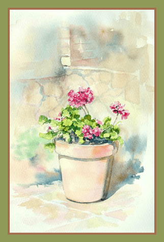 как рисовать горшок с цветком