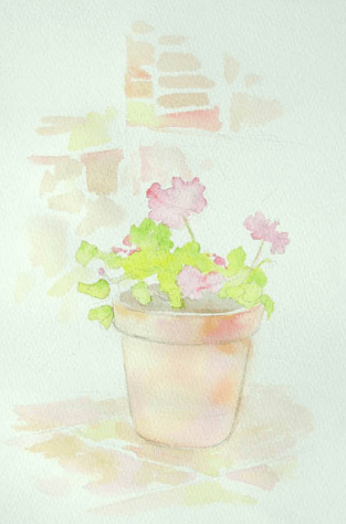 как рисовать горшок с цветком