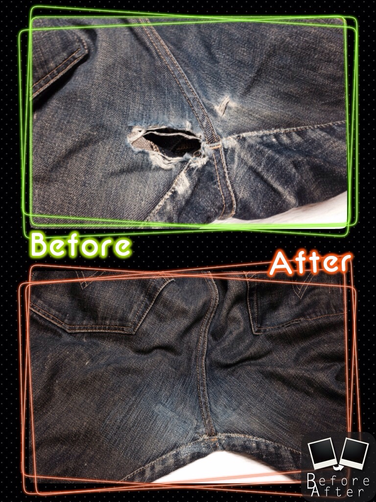リーバイス　オーバーホール Levi'sリーバイス デニム 股修理 | デニム修理、ジーンズ修理は