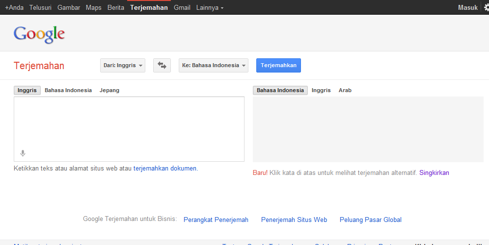 Google Terjemahan Jadie Blog