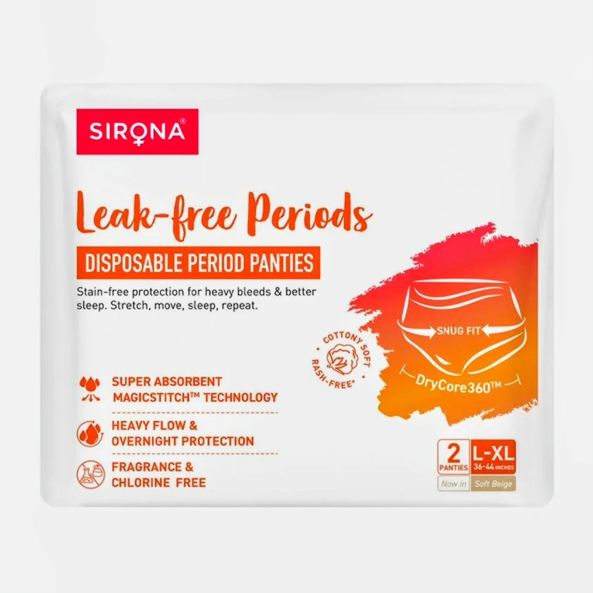 SIRONA DISPOSABLE PERIOD PANTY L-XL 2N | RS:89