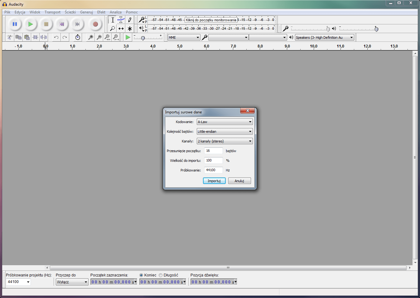 importing audio