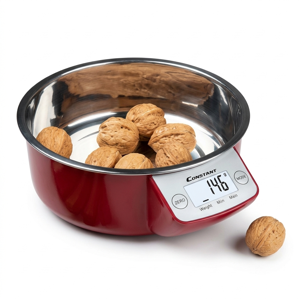 Balance de Cuisine Électronique Constant 14192-237B – Écran LCD Rétroéclairé, Tactile, Bol Inox
