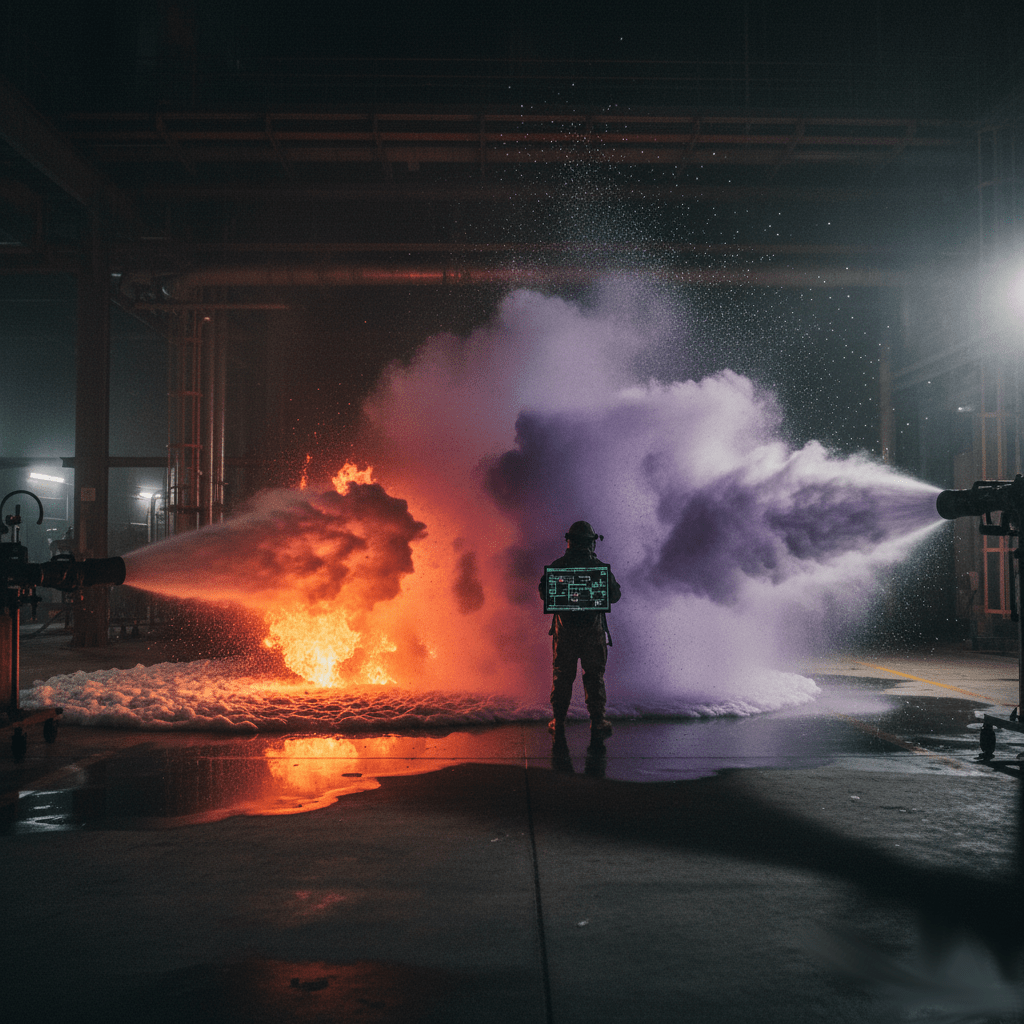 We architect this unyielding barrier through a dialectic of suppression, deploying customized Foam blankets, monoammonium phosphate Dry Chemical units, and Hybrid Water Mist and Gas systems precisely calibrated to the unique geometry of your facility.