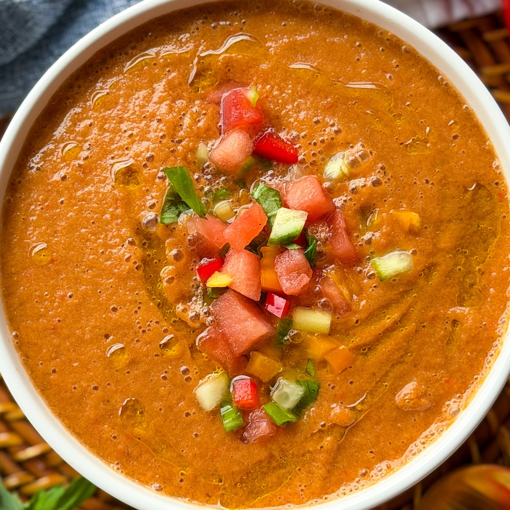 The Best Watermelon Gazpacho (Dairy Free!) | Jackfruitful Kitchen