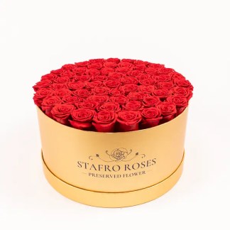 Timeless Devotion: 62-Rose Round Box