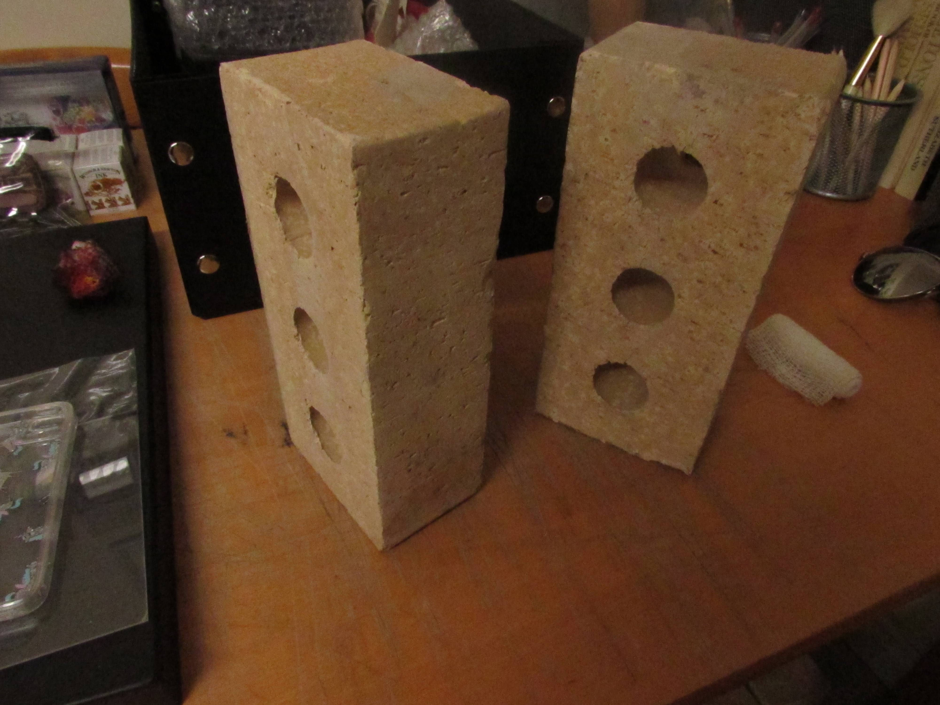 Deciding which brick would be "the star of the show." I procured these from a demolished wall not far from where I live.