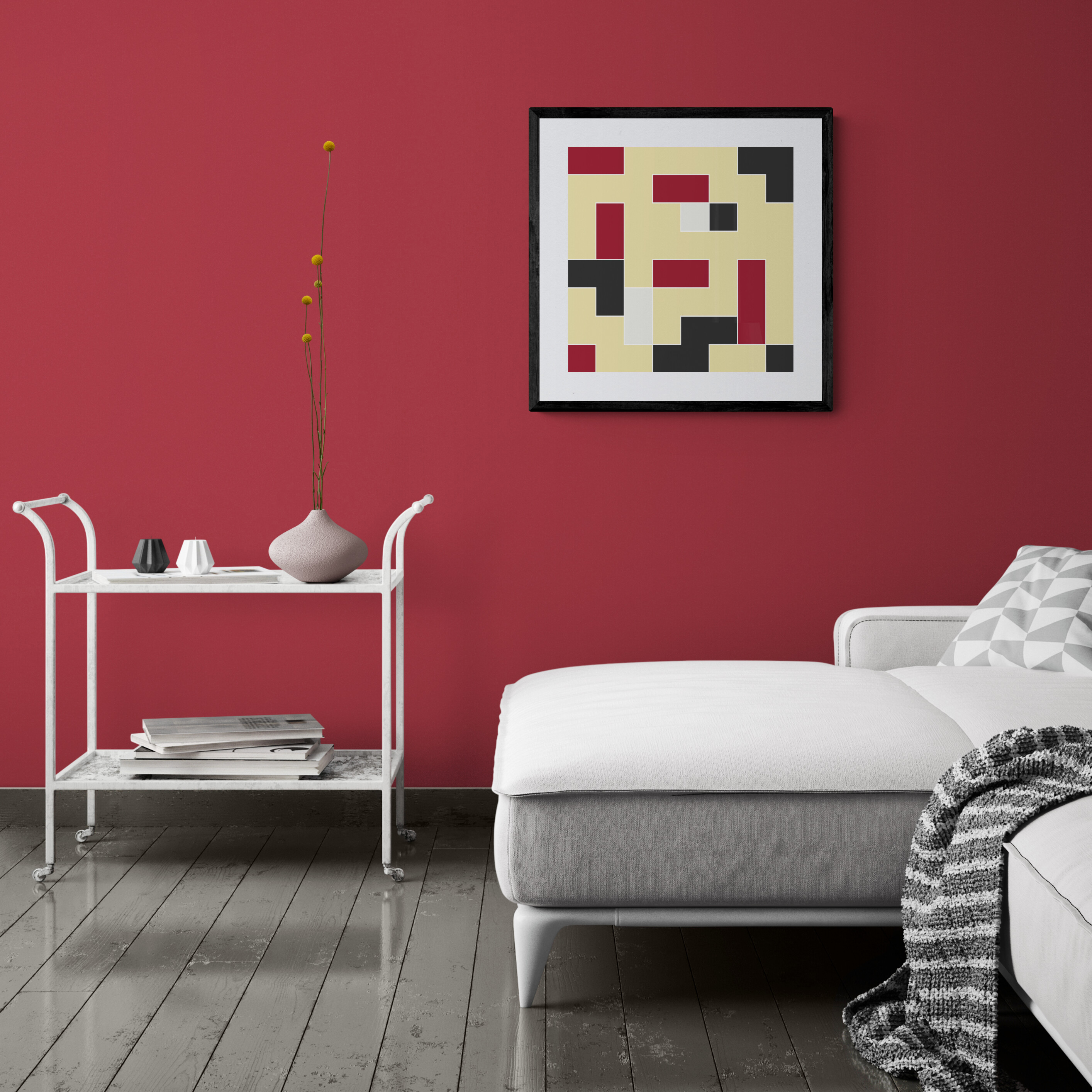 Fine art print in room