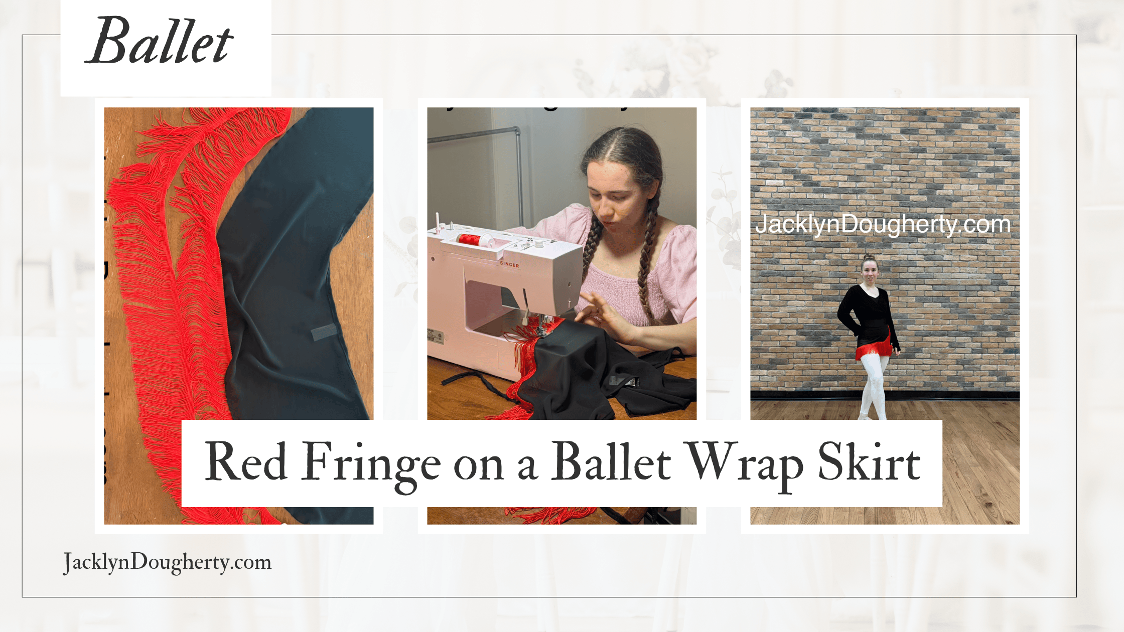 Red Fringe on a Ballet Wrap Skirt