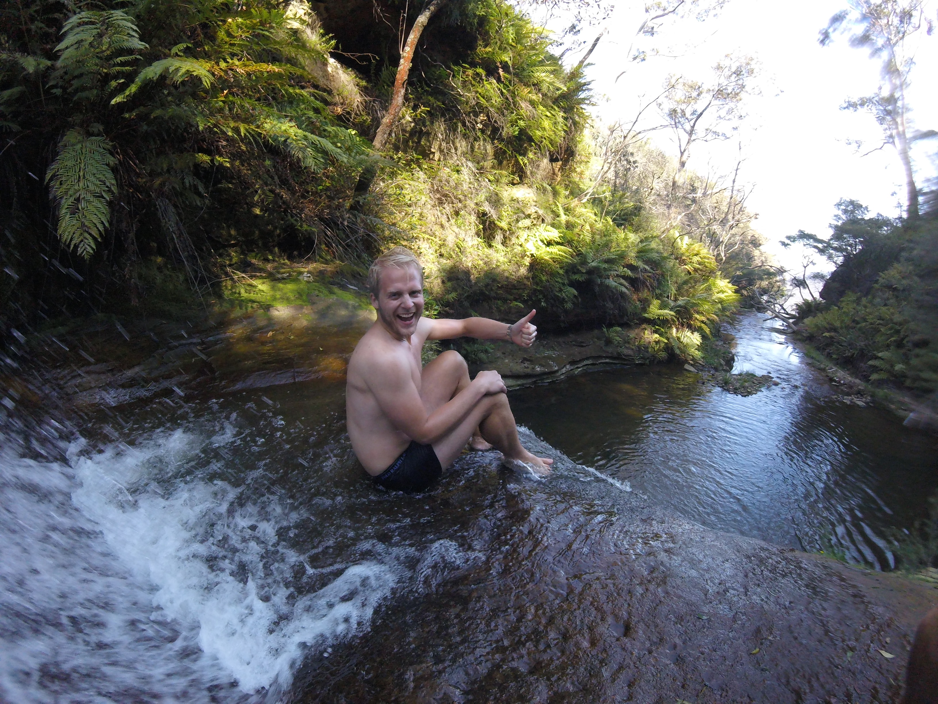 Enjoying the view and the cool water