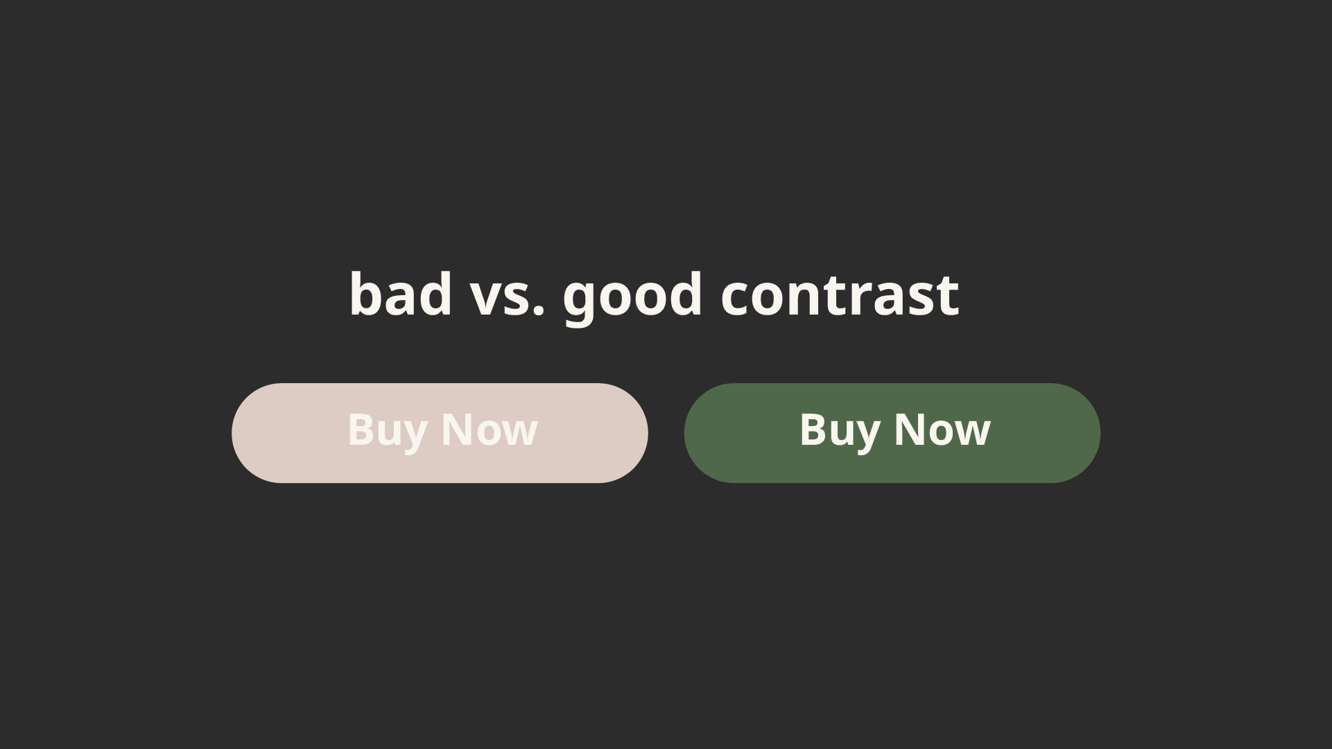 Contrast example of CTA button in web layout