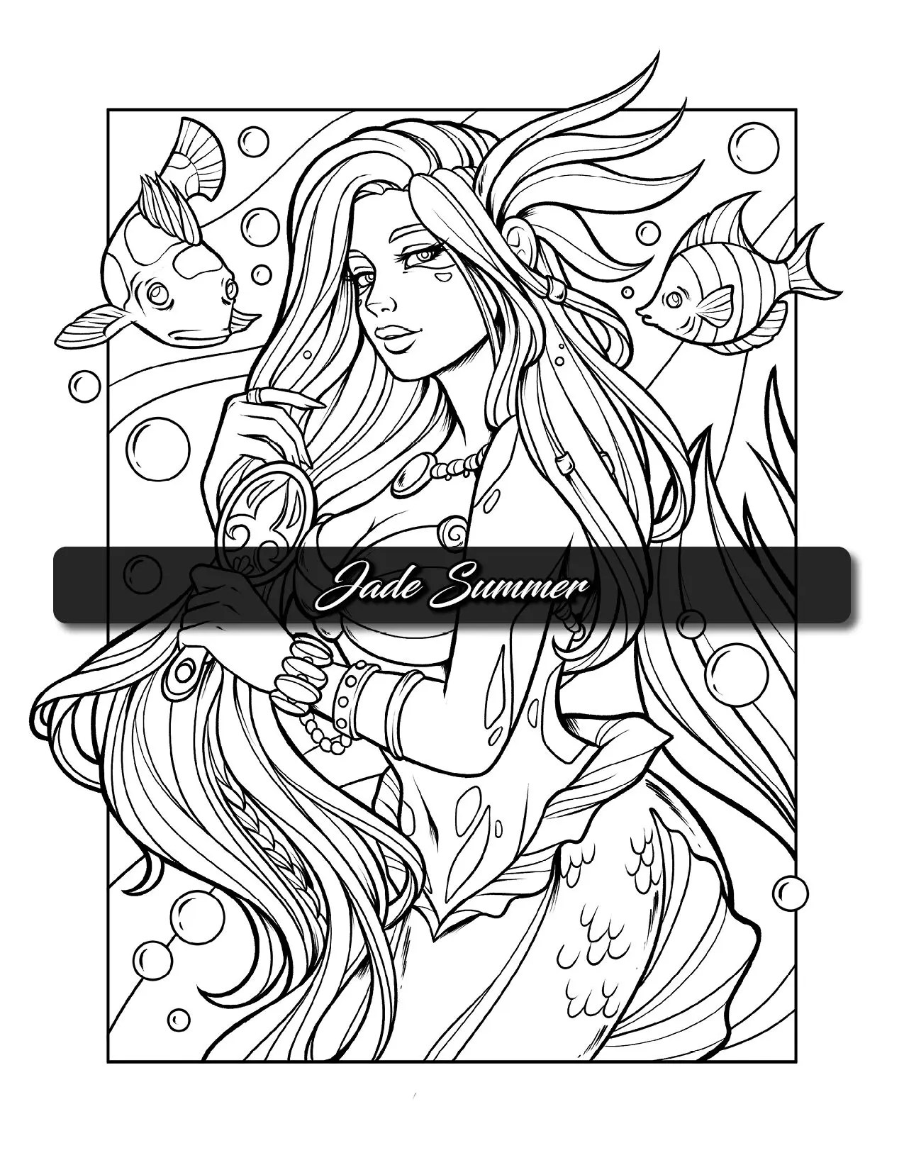 Magical mermaids coloring book