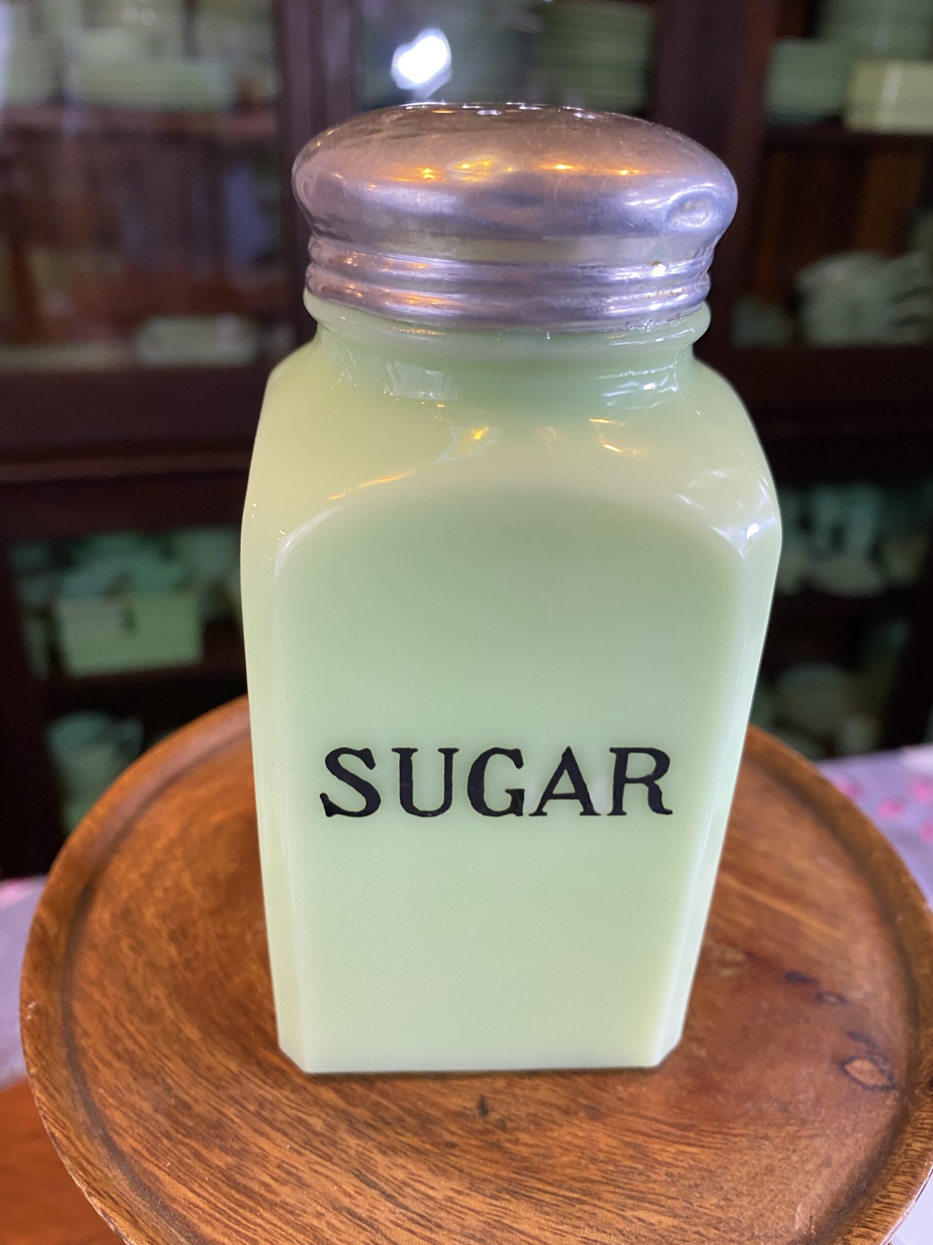 Jeanette Square Sugar Shaker – Jadite Junkies