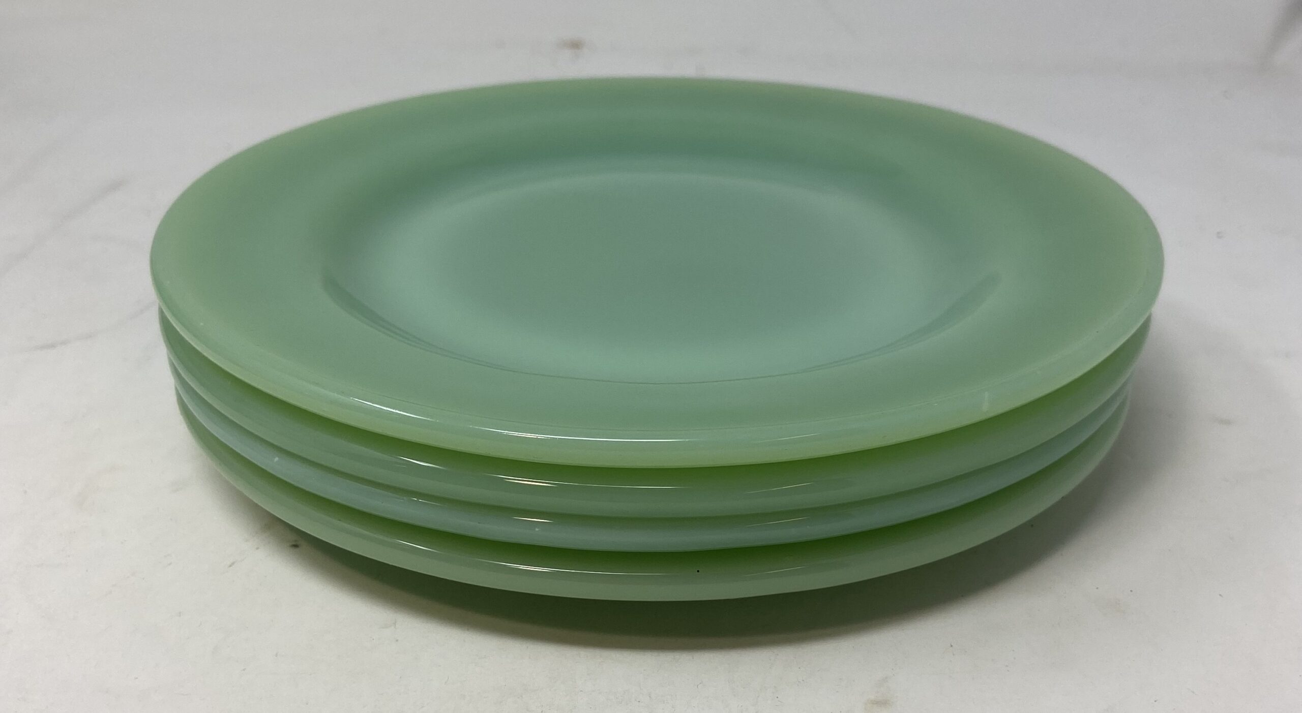 Vintage Fire-King Jadite Restaurant Ware Pie or Salad Plate Set of