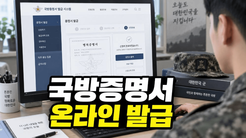 국방증명서발급시스템 홈페이지 군 경력증명서 온라인 발급 방법