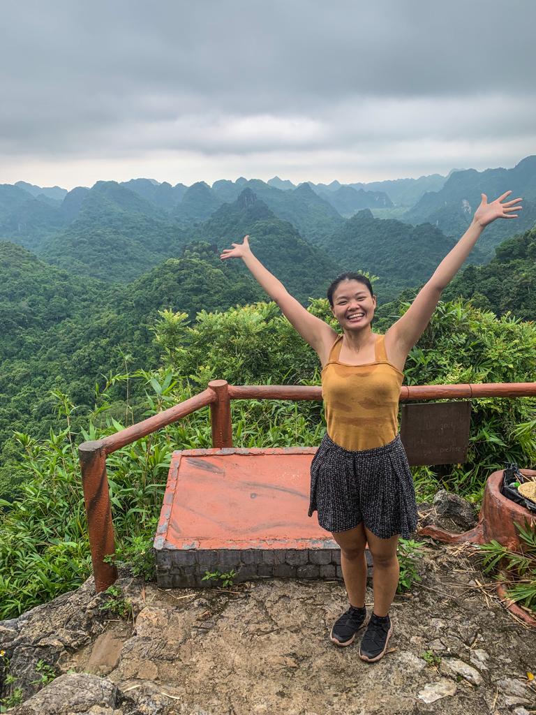 budget travel itinerary - reached the viewpoint at Cat Ba National Park