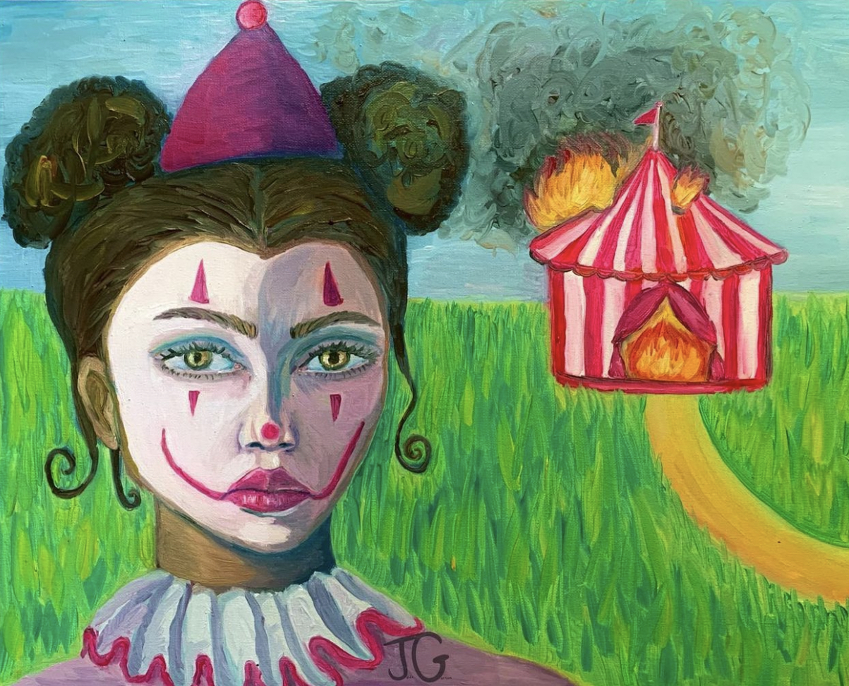 Clown Girl 16”x20” gliceé print