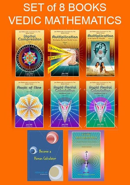set of 8 books of vedic mathematics jain 108