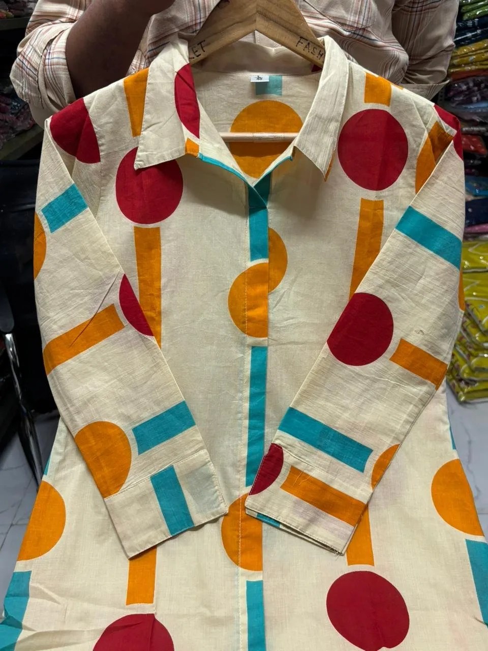Breezy Cotton Cord Set - Handblock Printed Cotton Kurti Set by Jaipur Cloth