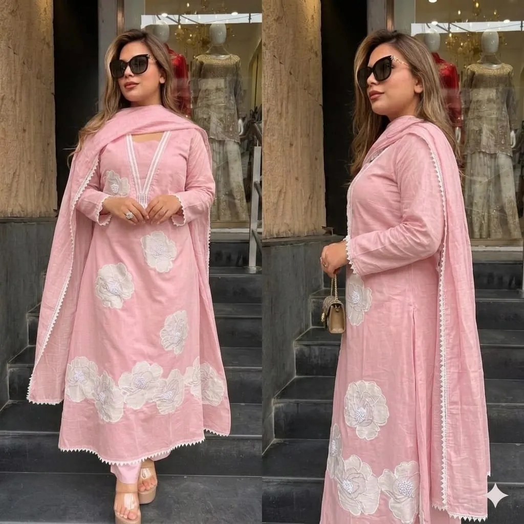 Floral Elegance Anarkali Set - Full Front Look | Jaipur Cloth
