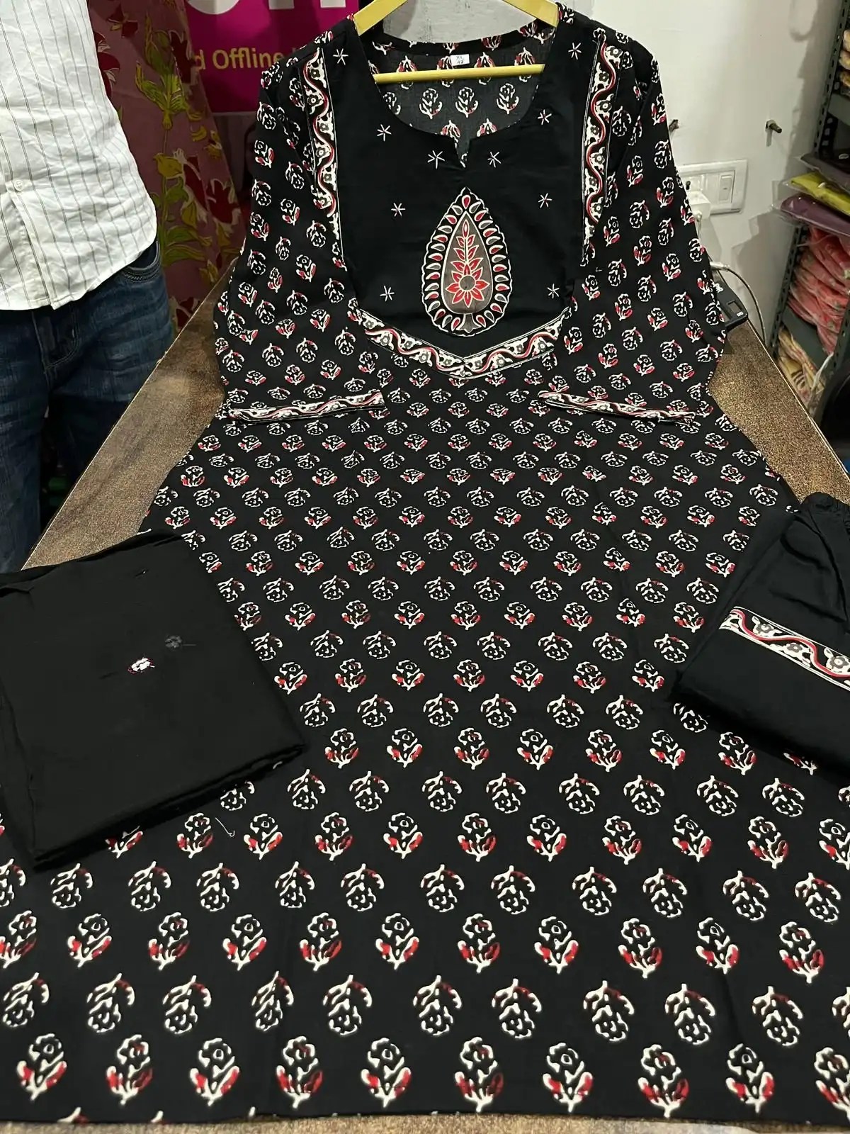 Elegant Cotton Kurti Set - Handblock Printed Cotton Kurti Set by Jaipur Cloth