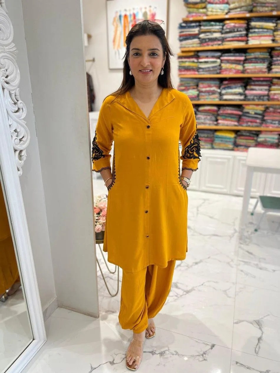Festive Kurti Plazo Set Pure Cotton Kurti Set for Women - Front Full View | Jaipur Cloth