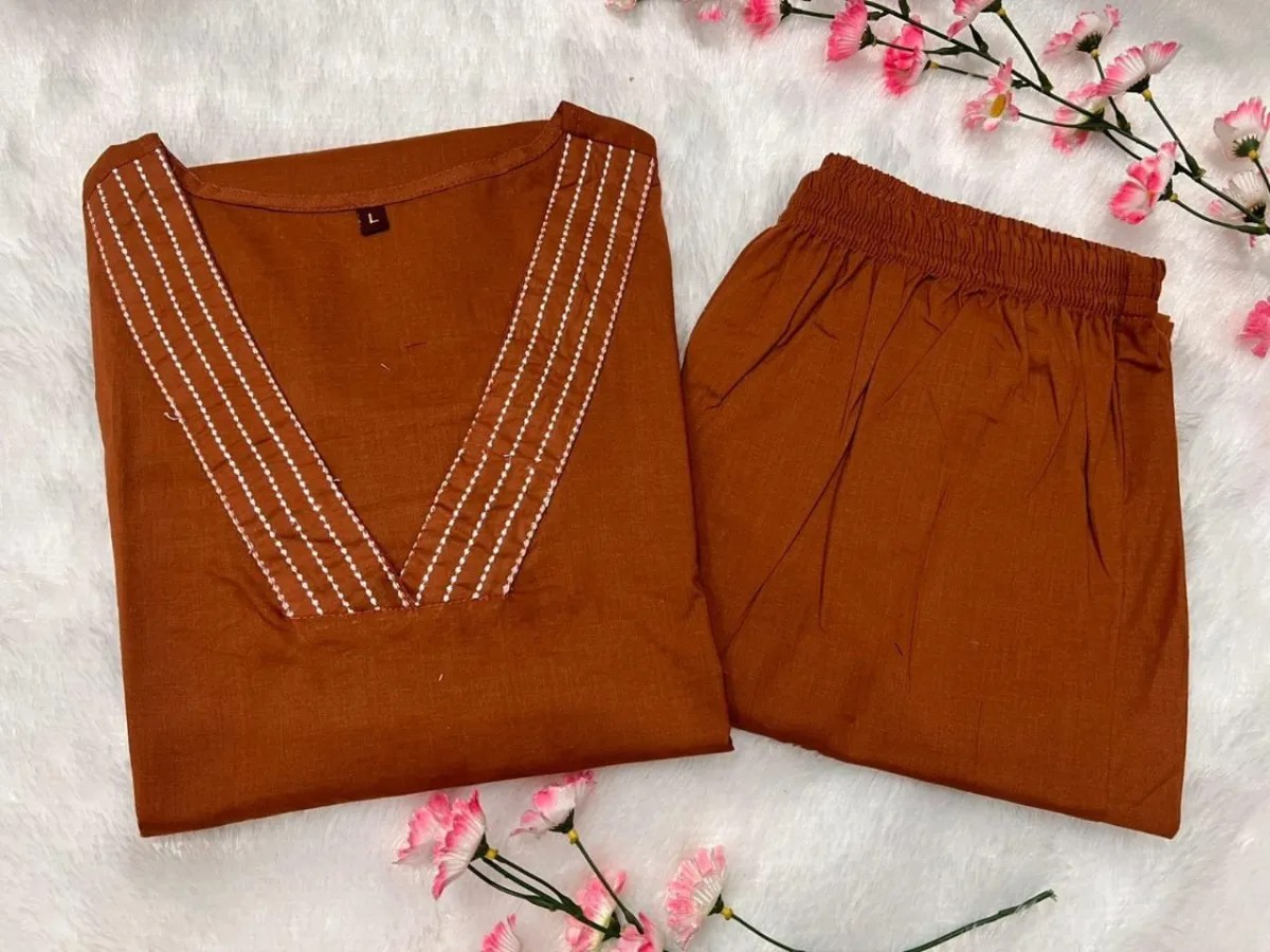 Elegant Festive Kurti Set Pure Cotton Kurti Set for Women - Fabric & Pattern Close-Up View | Jaipur Cloth