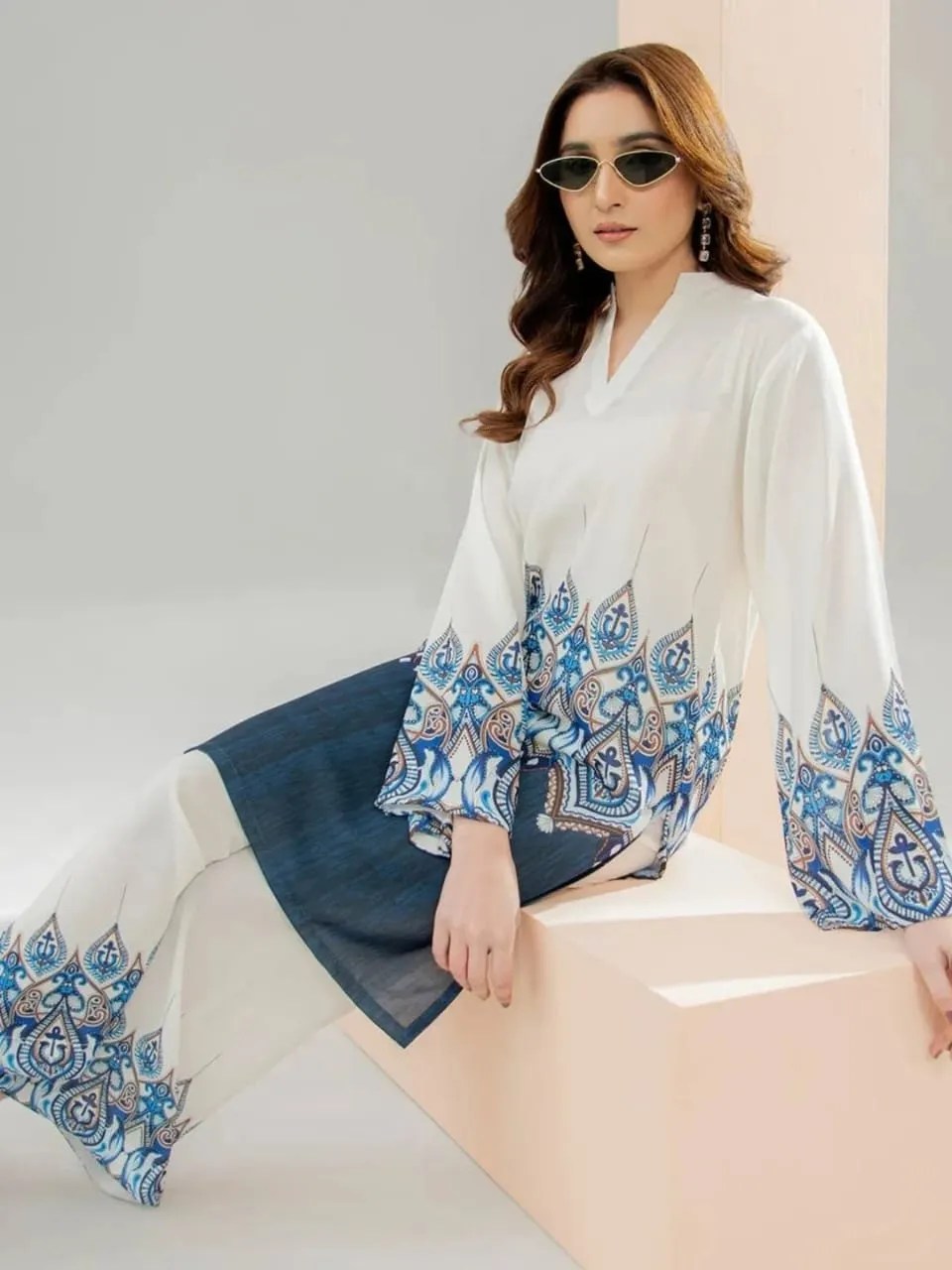 Smart Vacation Co-ord Set Pure Cotton Kurti Set for Women - Front Full View | Jaipur Cloth
