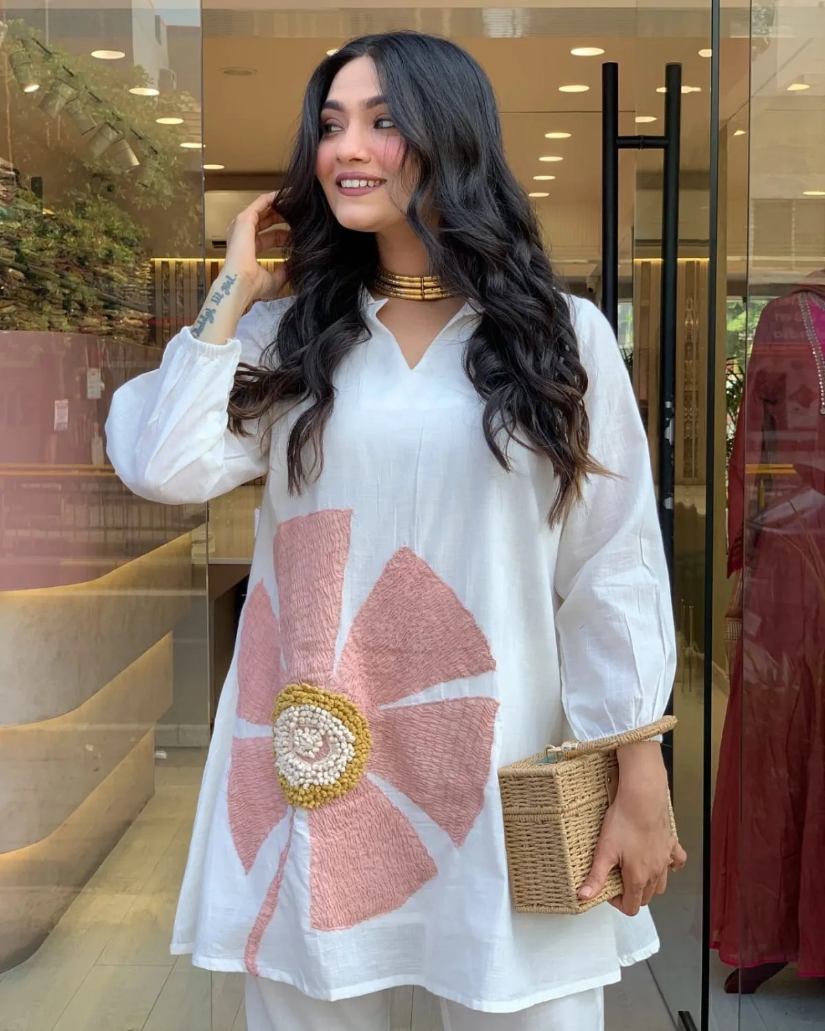 Gorgeous Summer Co-ord Set Pure Cotton Kurti Set for Women - Front Full View | Jaipur Cloth