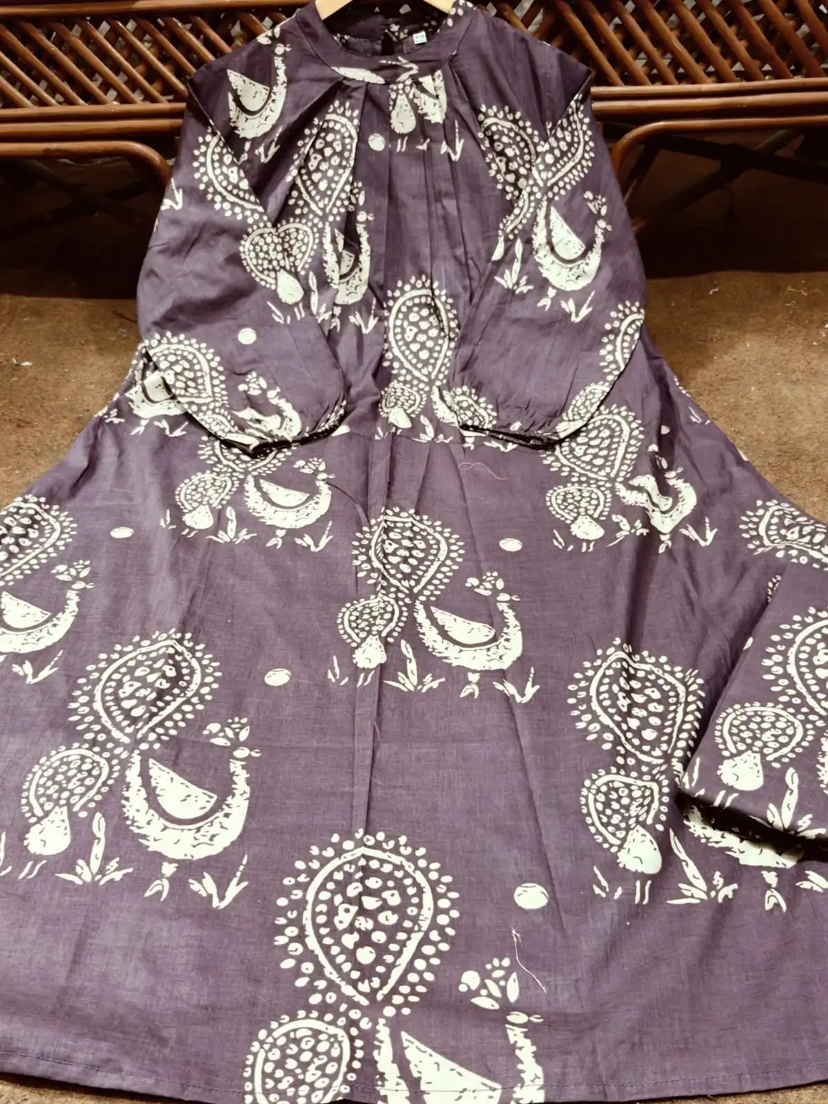 Pure Cotton Kaftan Kurti Set - Side Profile View | Jaipur Cloth