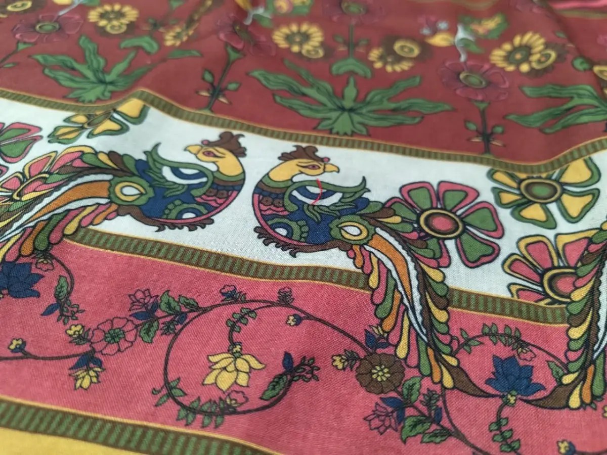 Mul Pure Cotton Kaftan Set - Embroidered Yoke Detail View | Jaipur Cloth