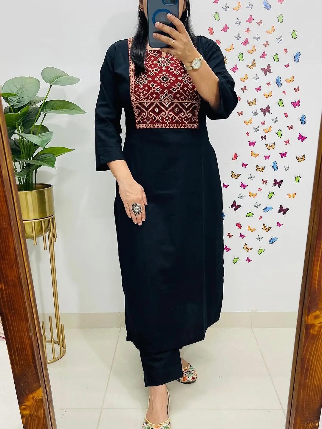Designer Kurti Pant Set Pure Cotton Kurti Set for Women - Front Full View | Jaipur Cloth
