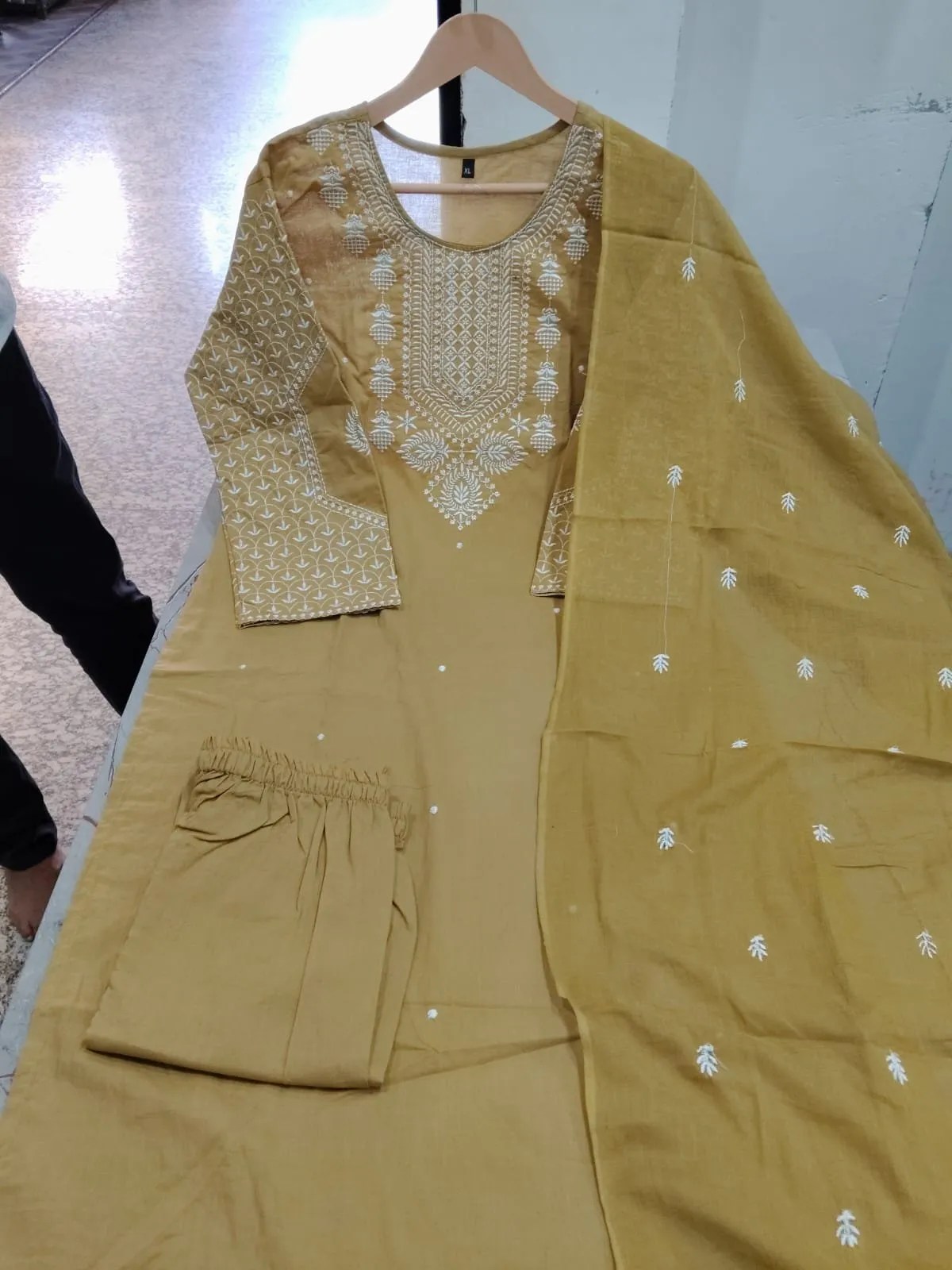 Strength Kurta Pure Cotton Ensemble - Fabric & Pattern Close-Up View | Jaipur Cloth