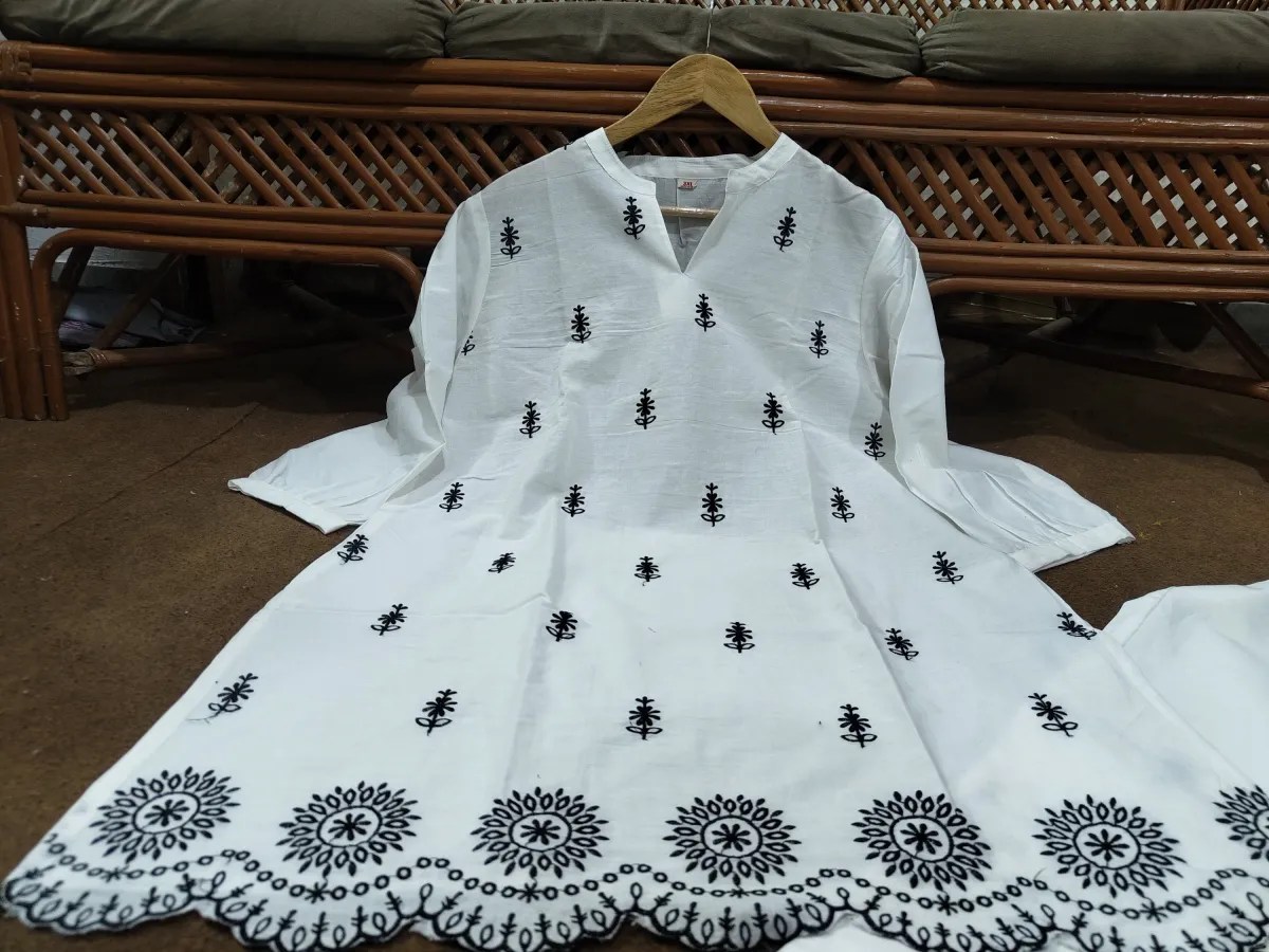 Elegant Cotton Embroidered Co-ord Set for Women - Fabric & Pattern Close-Up View | Jaipur Cloth