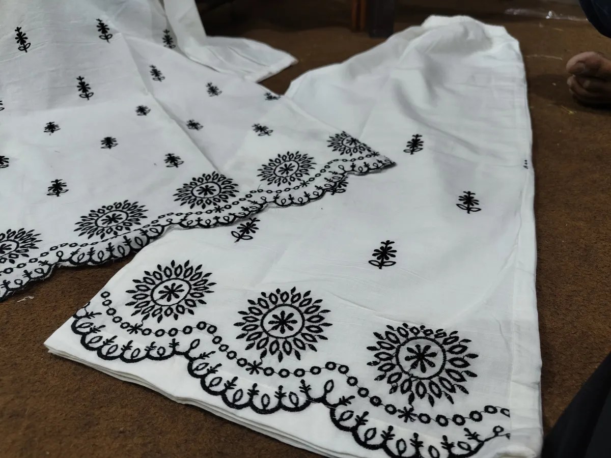 Elegant Cotton Embroidered Co-ord Set for Women - Side Profile View | Jaipur Cloth