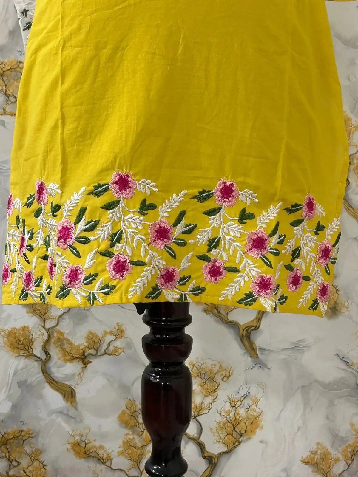 Festive Red Embroidered Cotton Co-ord Set for Women - Fabric & Pattern Close-Up View | Jaipur Cloth